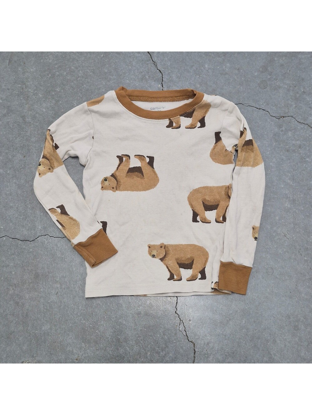 Carter's Bear Print Long Sleeve Pajama Top